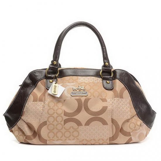 Coach Fashion Logo Signature Small Khaki Totes EHA | Women - Click Image to Close